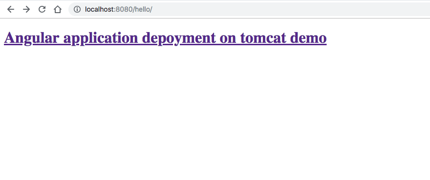 sample application running on apache tomcat at context path - /hello/